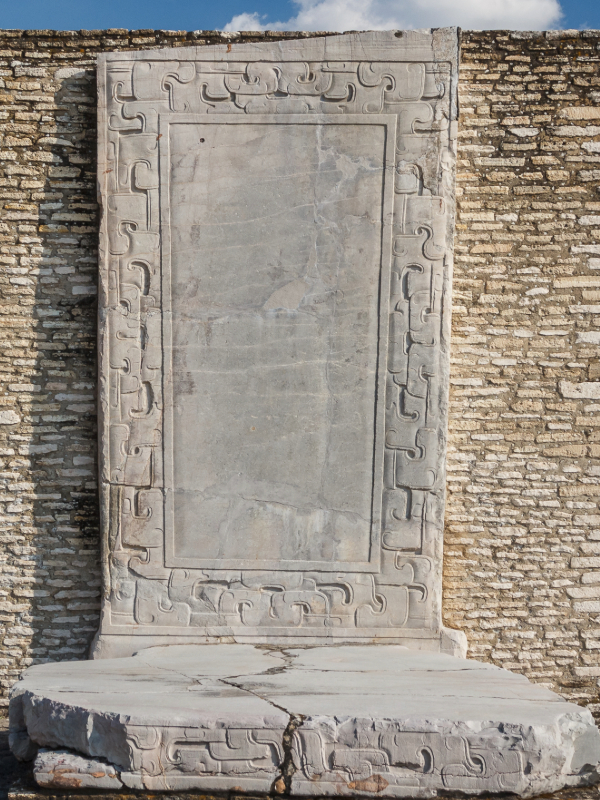 A structure in El Patio de los Altares, part of the Great Pyramid of Cholula complex in Cholula, Puebla, Mexico—the largest pyramid in the world by volume.