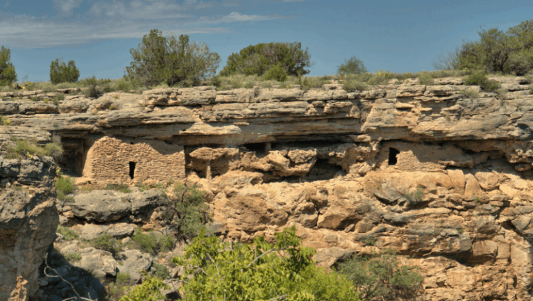 A view of Montezuma Well, a natural limestone sinkhole in Arizona