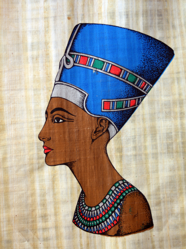 A painting of the Nefertiti Bust, a renowned ancient Egyptian sculpture depicting Queen Nefertiti, the wife of Pharaoh Akhenaten. The artwork highlights her iconic beauty and serene expression, symbolizing flawless and timeless elegance.