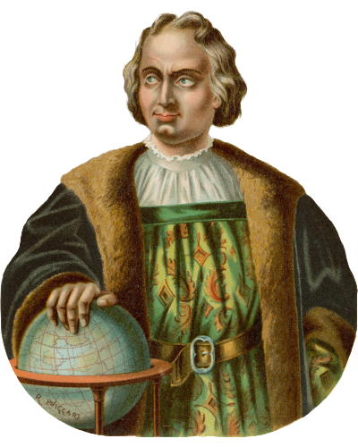 A portrait of Cristoforo Colombos, attributed to Ridolfo del Ghirlandaio, showing a man with a long face, reddish hair, and a determined expression.