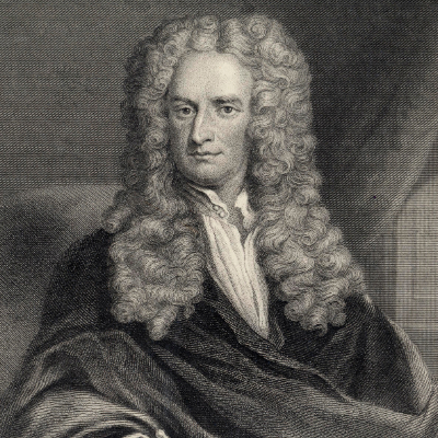 "Portrait of Sir Isaac Newton, one of the historical figures who changed the world - English physicist and mathematician who formulated laws of motion and gravity"