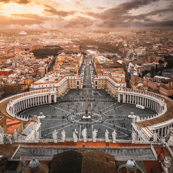 Dome of St. Peter's Basilica overlooking Vatican City